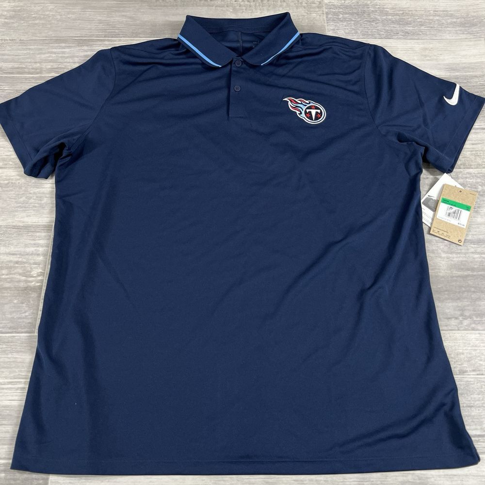 Tennessee Titans Football Sideline Men's XL Nike Dri-FIT NFL Polo Blue NWT